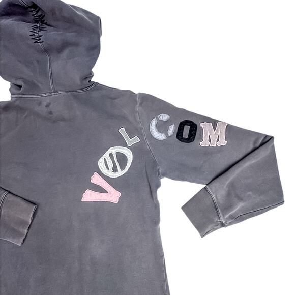 Y2K Volcom Grey Hoodie with Patch Logos - Size L - Picture 5 of 7